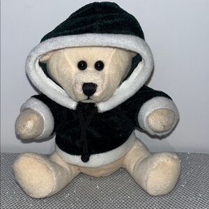 Plush Teddy Bear with Green Hoodie